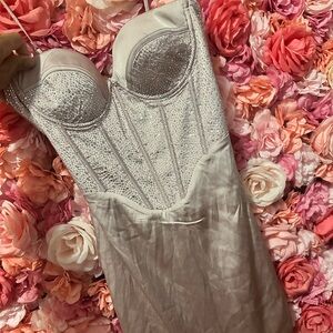 Blush pink embellished dress